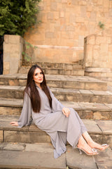 Manahils Stitched Threaded Love  Gray