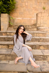 Manahils Stitched Threaded Love  Gray