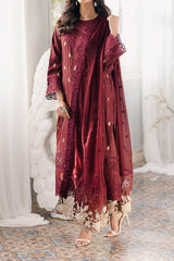 Eid Drop 2 By Azure Unstitched 3 Piece Ensembles Festive Jacquard Lawn Collection'2024-59-Imprerial Wine