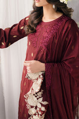 Eid Drop 2 By Azure Unstitched 3 Piece Ensembles Festive Jacquard Lawn Collection'2024-59-Imprerial Wine