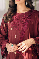 Eid Drop 2 By Azure Unstitched 3 Piece Ensembles Festive Jacquard Lawn Collection'2024-59-Imprerial Wine