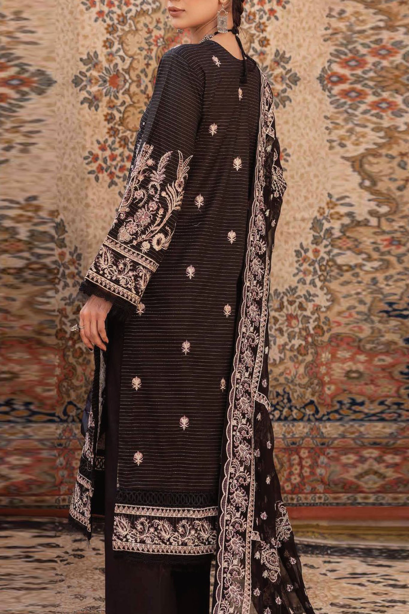 Ulfat By Johra Unstitched 3 Piece Emb Banarsi Jacquard Lawn Collection'2024-JH-254