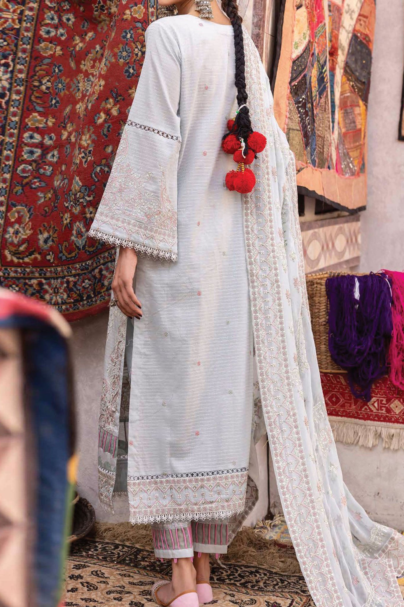 Ulfat By Johra Unstitched 3 Piece Emb Banarsi Jacquard Lawn Collection'2024-JH-255