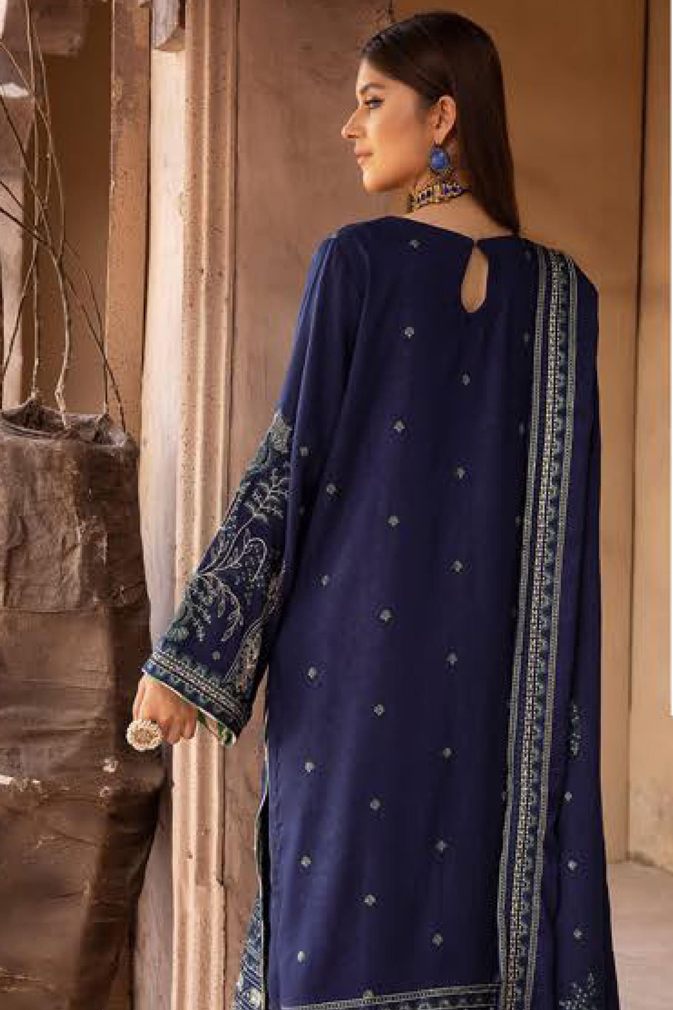 Palaash by Johra Unstitched 3 Piece Embroidered Leather Peach Collection'2022-JH-443