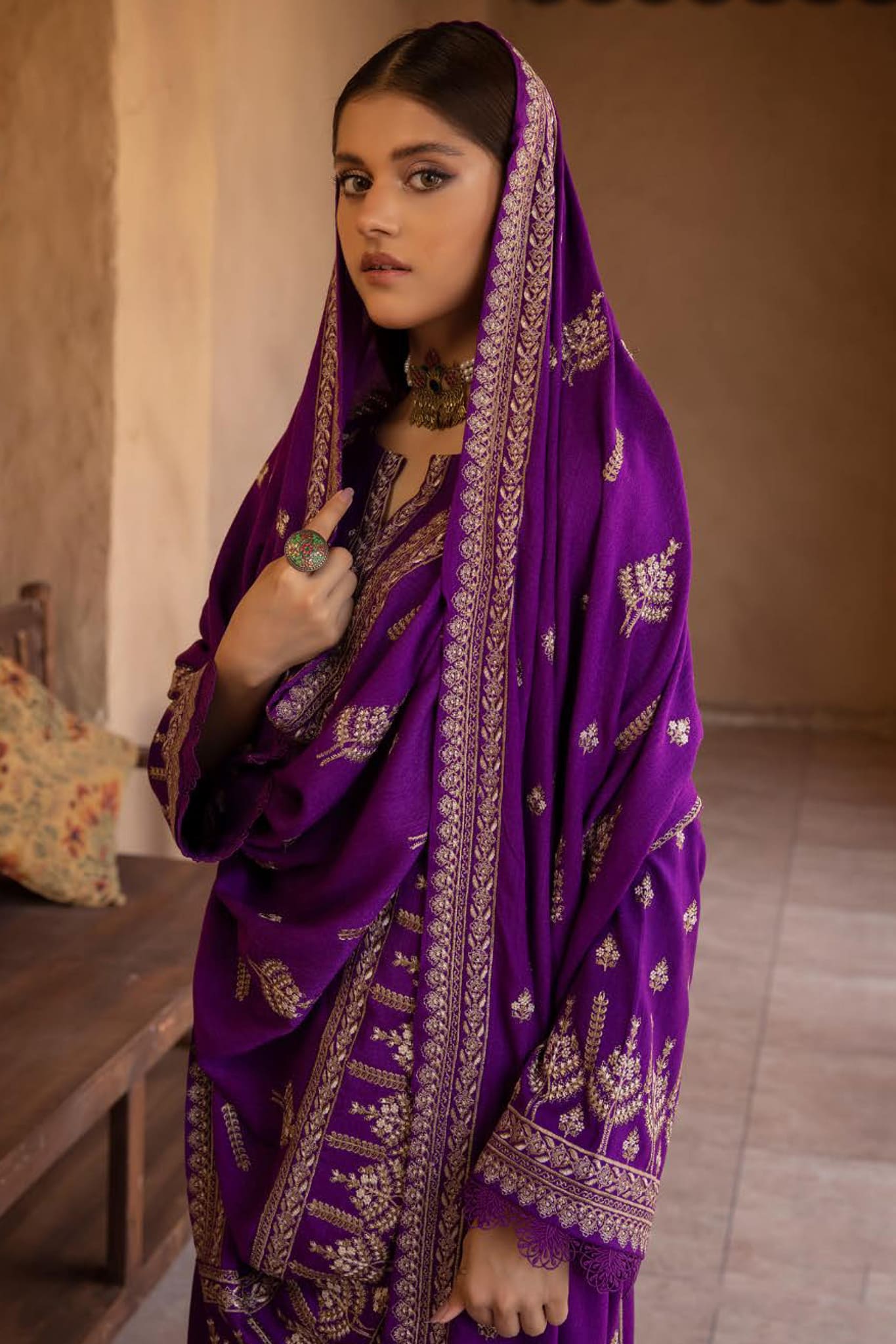 Palaash by Johra Unstitched 3 Piece Embroidered Leather Peach Collection'2022-JH-447