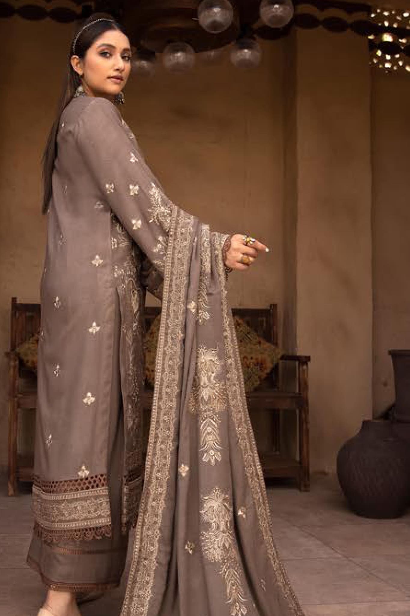 Palaash by Johra Unstitched 3 Piece Embroidered Leather Peach Collection'2022-JH-451