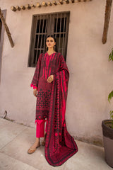 Desire by Johra Unstitched 3 Piece Digital Printed Leather Peach Collection'2022-JH-65