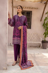 Desire by Johra Unstitched 3 Piece Digital Printed Leather Peach Collection'2022-JH-67