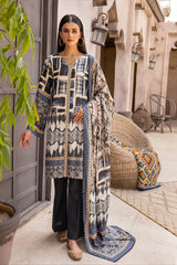 Desire by Johra Unstitched 3 Piece Digital Printed Leather Peach Collection'2022-JH-68