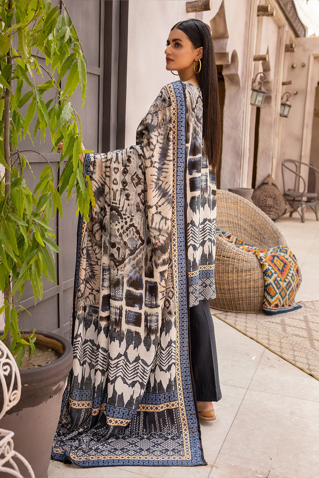 Desire by Johra Unstitched 3 Piece Digital Printed Leather Peach Collection'2022-JH-68