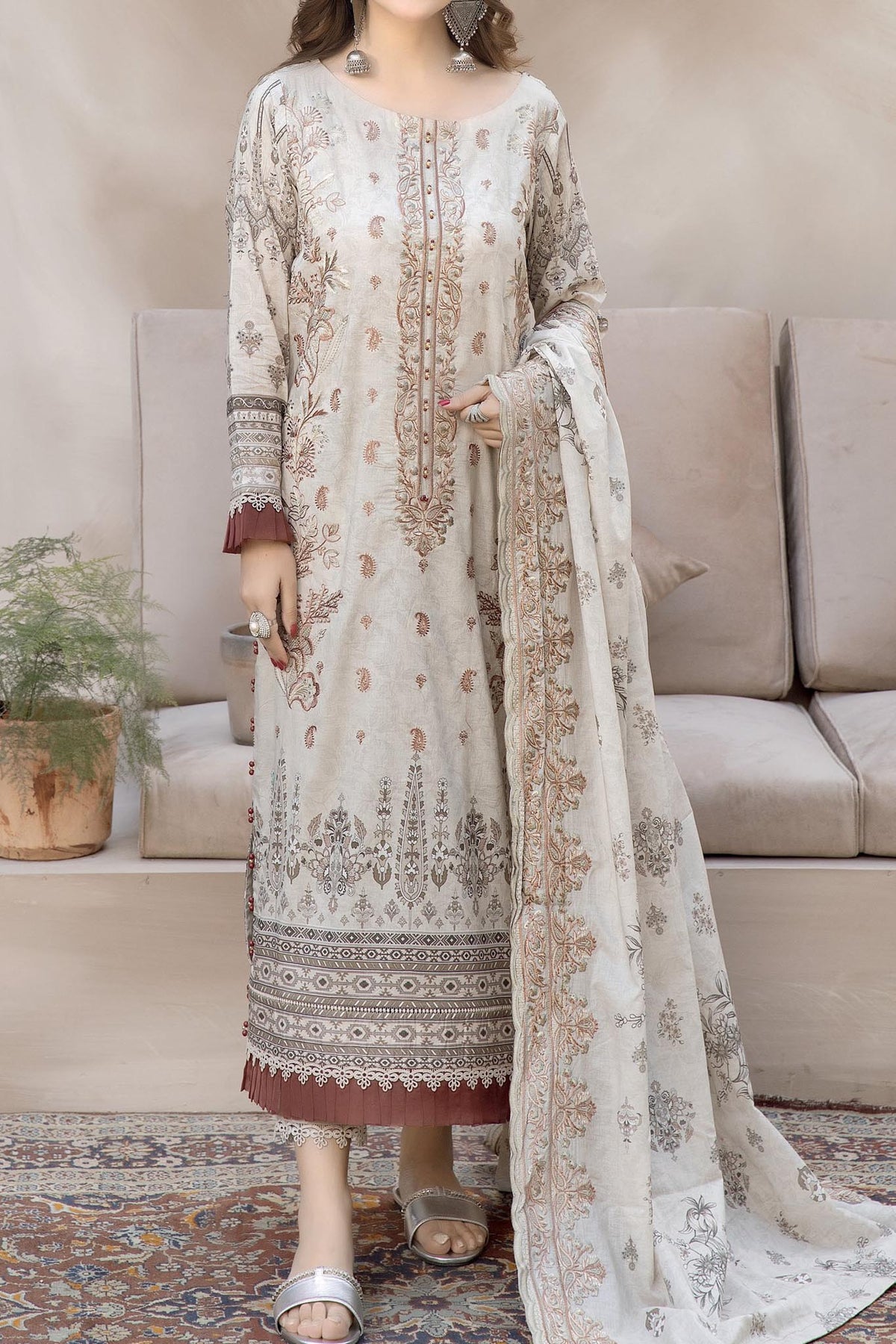 Sila by Johra Unstitched 3 Piece Emb & Printed Lawn Collection'2024-JH-83