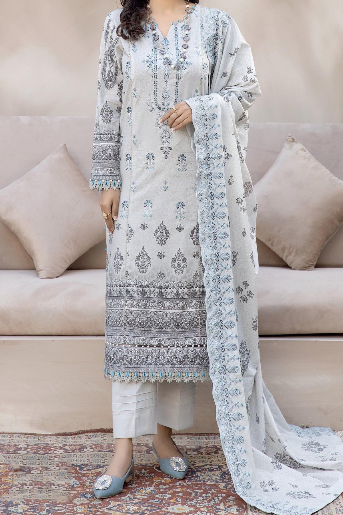 Sila by Johra Unstitched 3 Piece Emb & Printed Lawn Collection'2024-JH-84