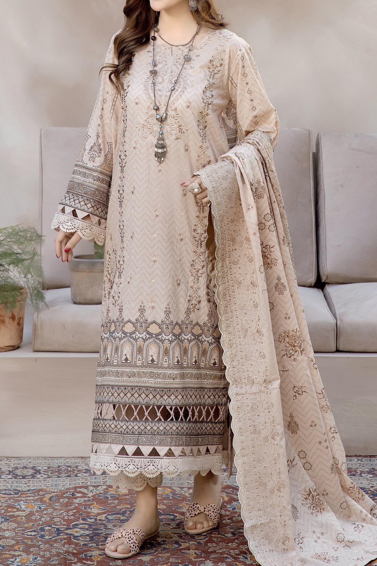 Sila by Johra Unstitched 3 Piece Emb & Printed Lawn Collection'2024-JH-85