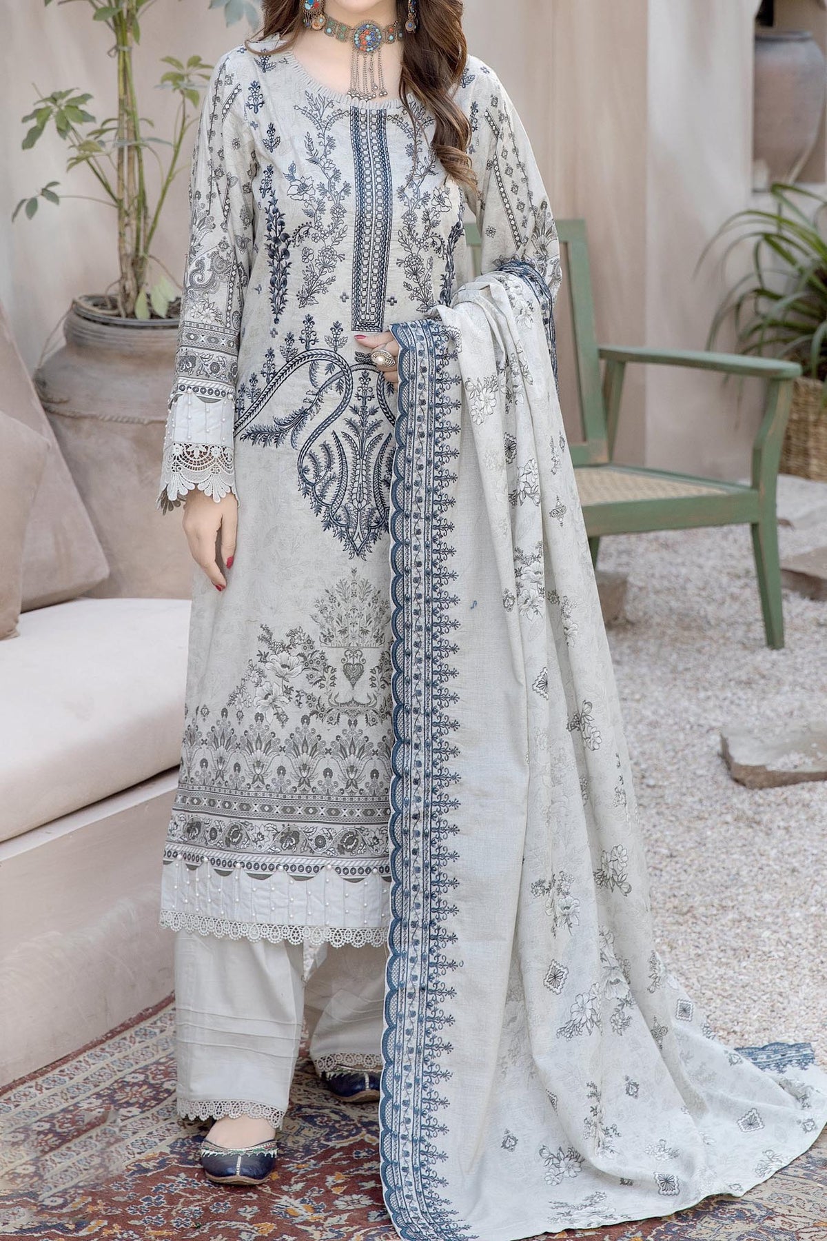 Sila by Johra Unstitched 3 Piece Emb & Printed Lawn Collection'2024-JH-87