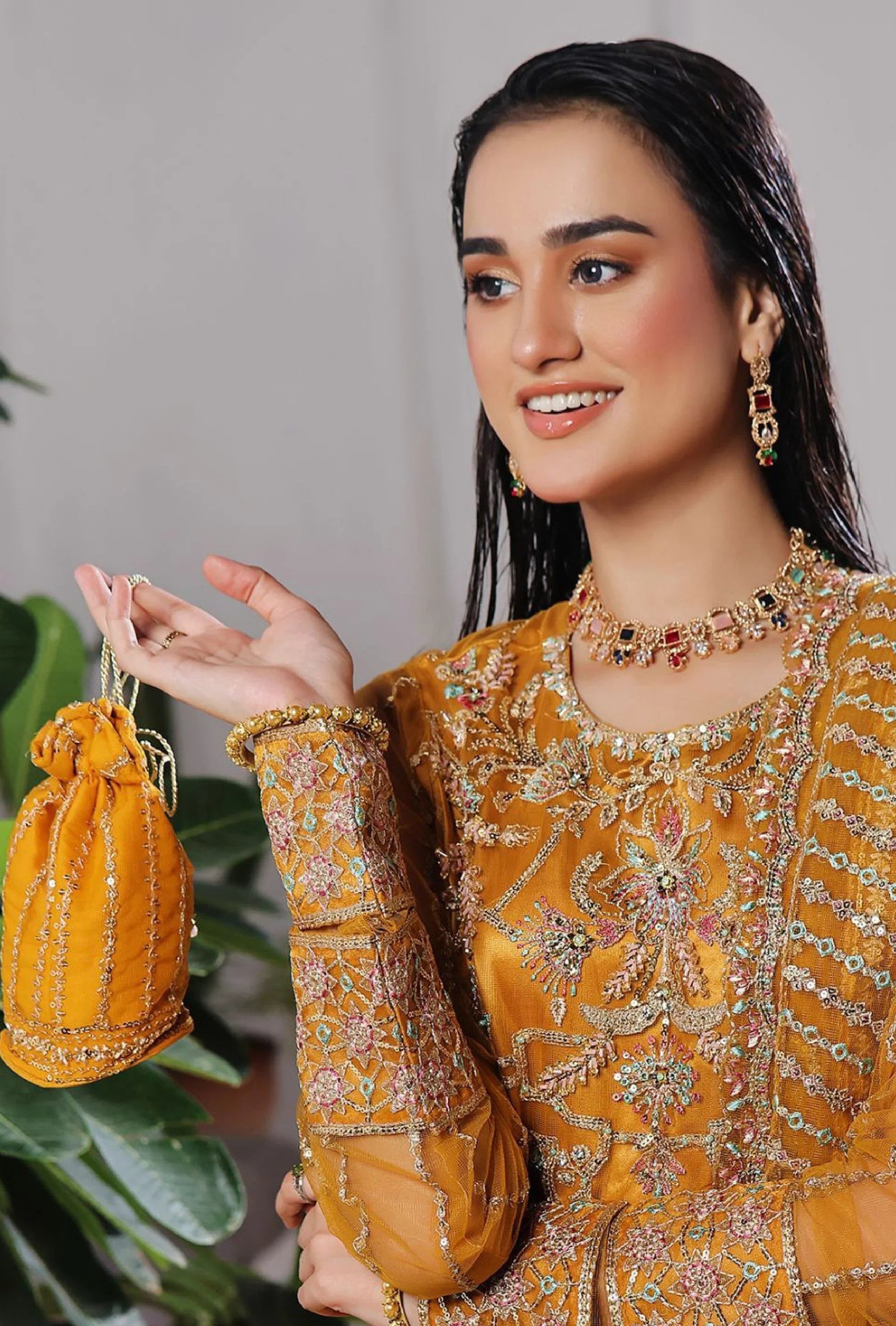 Dressline Semi Stitched 3 Pc Luxury Emb Net Collection