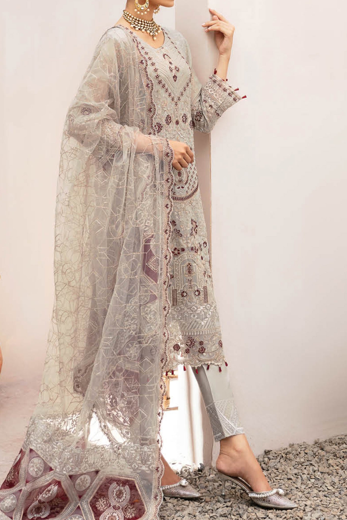 Kashish By Ramsha Unstitched 3 Piece Weightless Chiffon Vol-02 Collection'2024-K-208