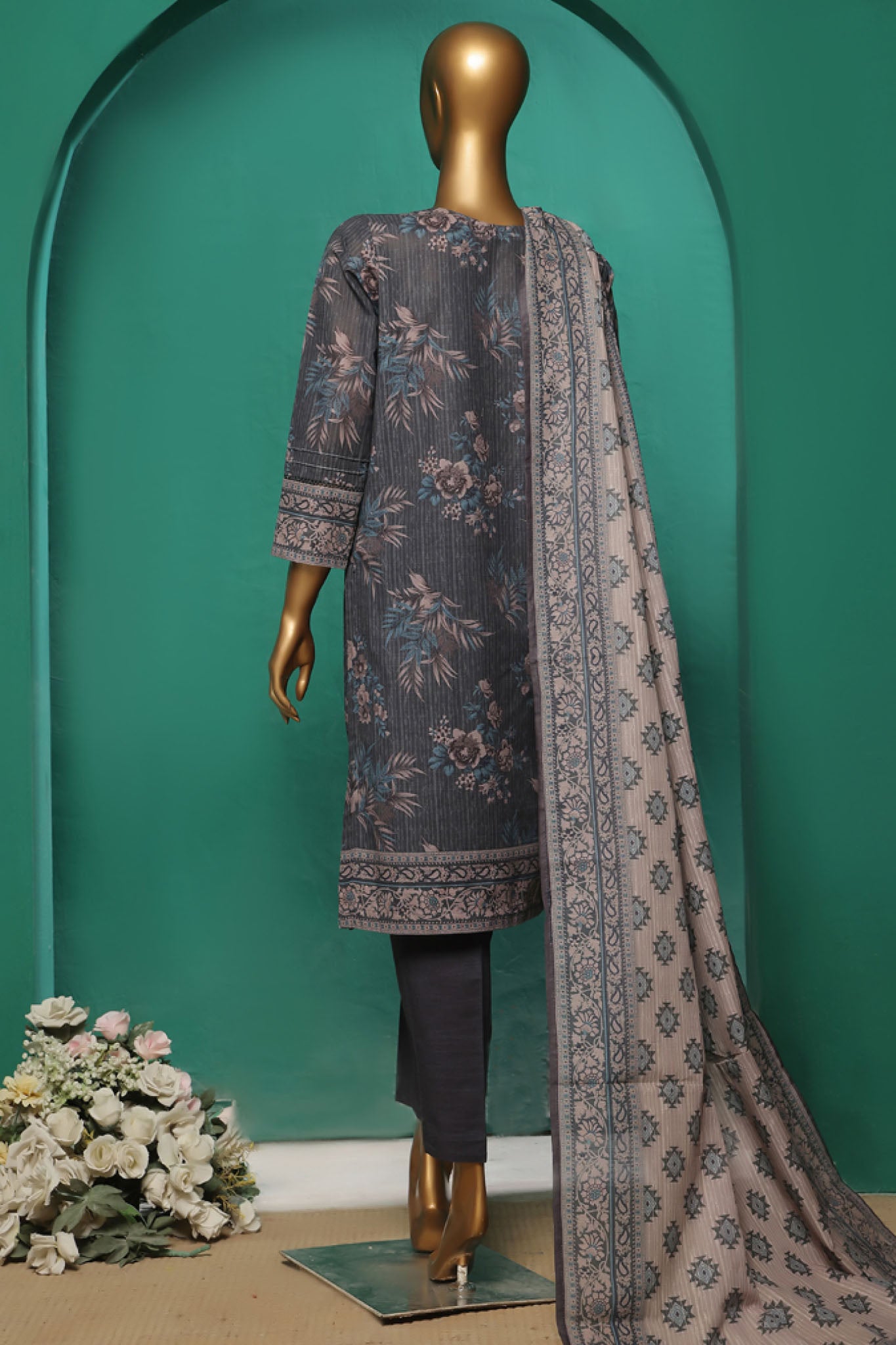 HZ Stitched 3 Piece Emb Khaddar Vol-03 Collection'2024-KE-931