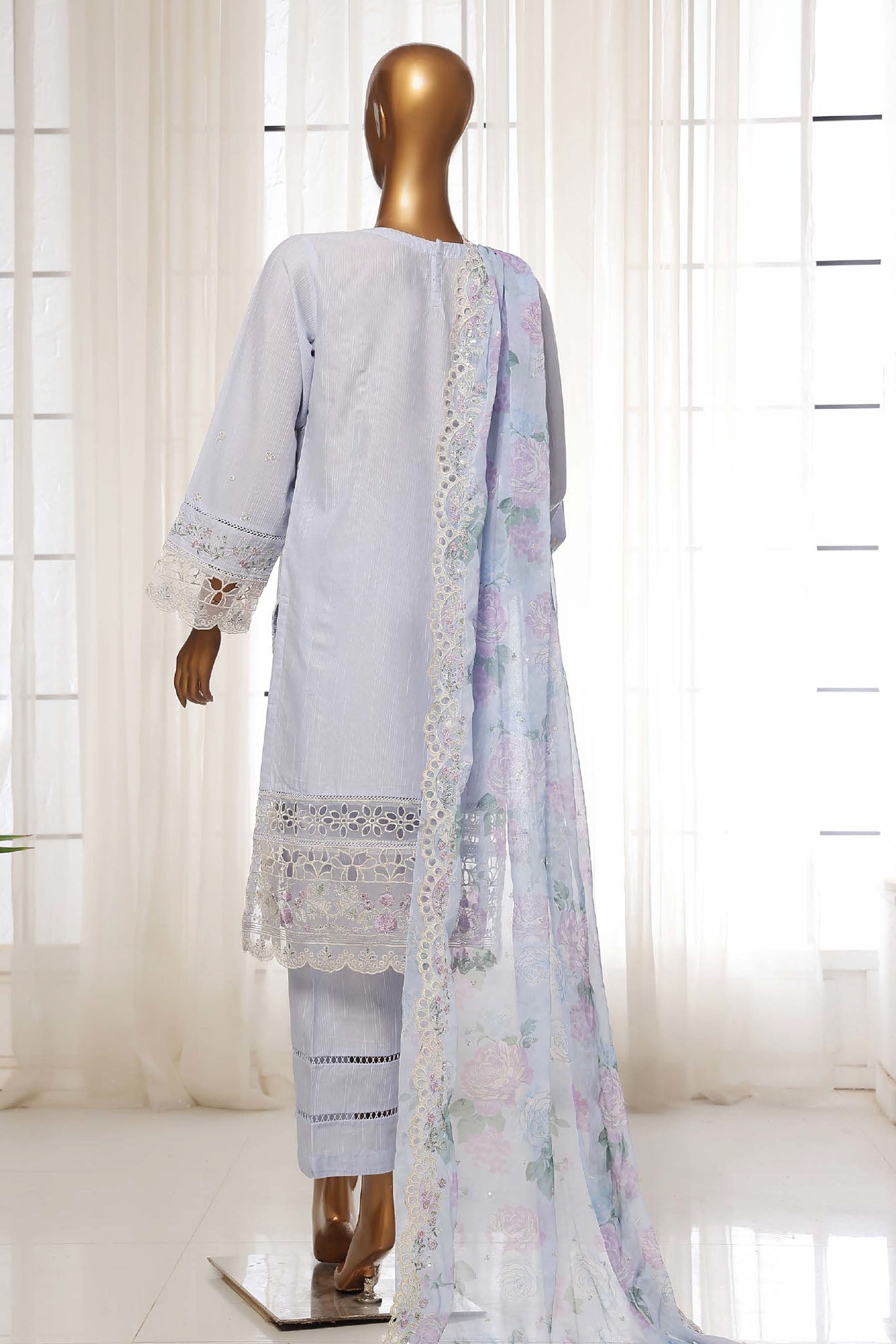 Sada Bahar Stitched 3 Piece Luxury Emb Spring Vol-03 Collection-LEL3-MK-39-Sky