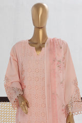 Bin Saeed Stitched 3 Piece Luxury Plain Cotton Vol-02 Collection-LF-1605-Pink