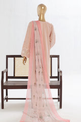 Bin Saeed Stitched 3 Piece Luxury Plain Cotton Vol-02 Collection-LF-1608-Pink