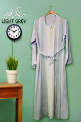 Bustangi Light Grey Abaya