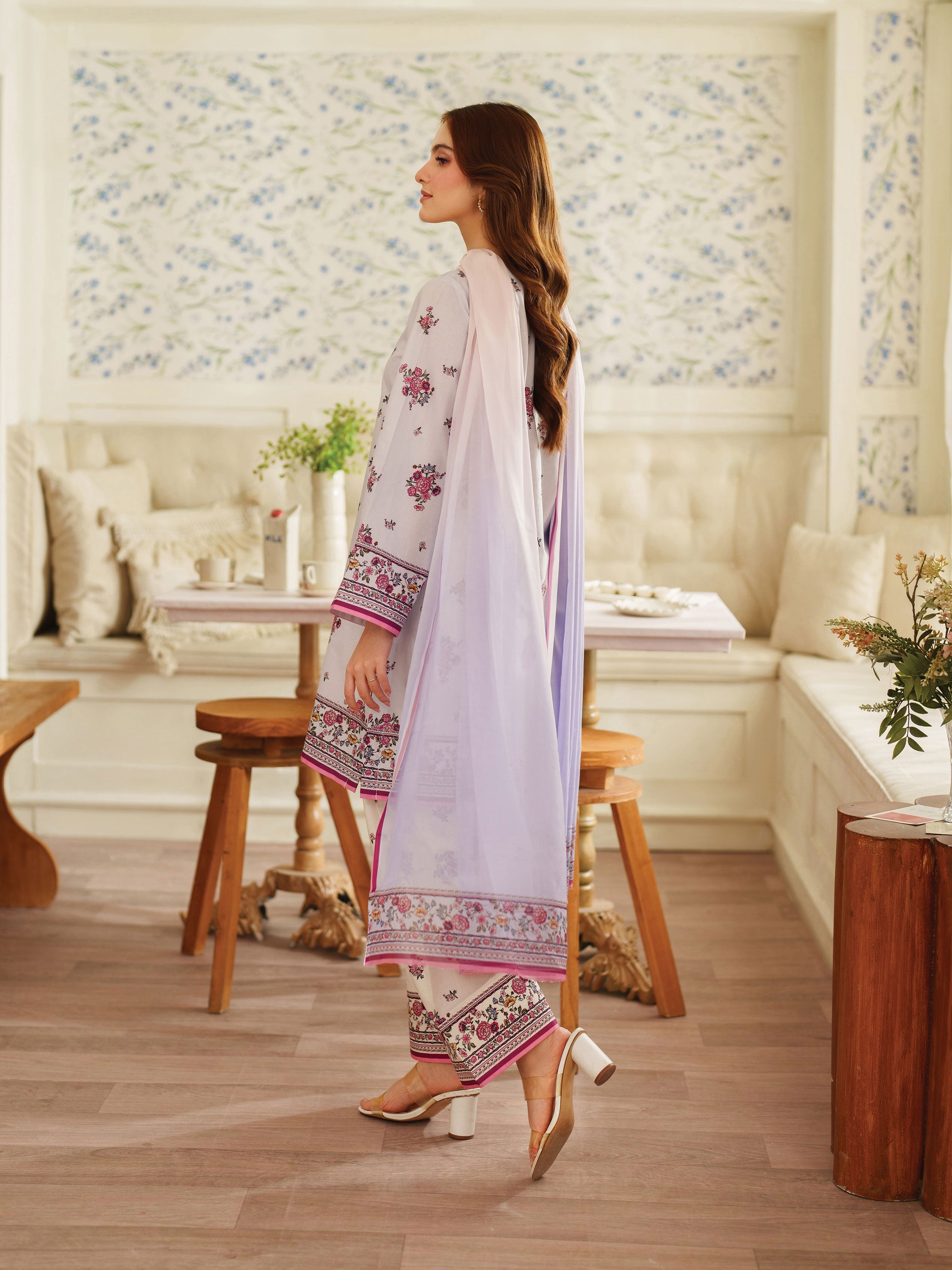 The Bloom Edit by Garnet Stitched 3 Piece Summer Collection'2025-Lilac Muse