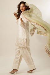 Lux Edit By Zaaviay Stitched Lime Sorbet (Three Piece)