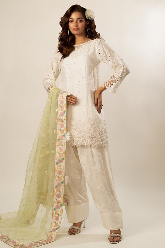 Lux Edit By Zaaviay Stitched Lime Sorbet (Three Piece)