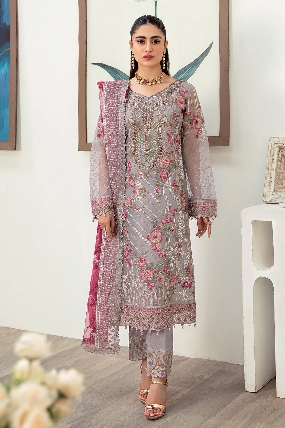 Minhal by Ramsha Unstitched 3 Piece Formals Vol-10 Collection'2025-M-1008