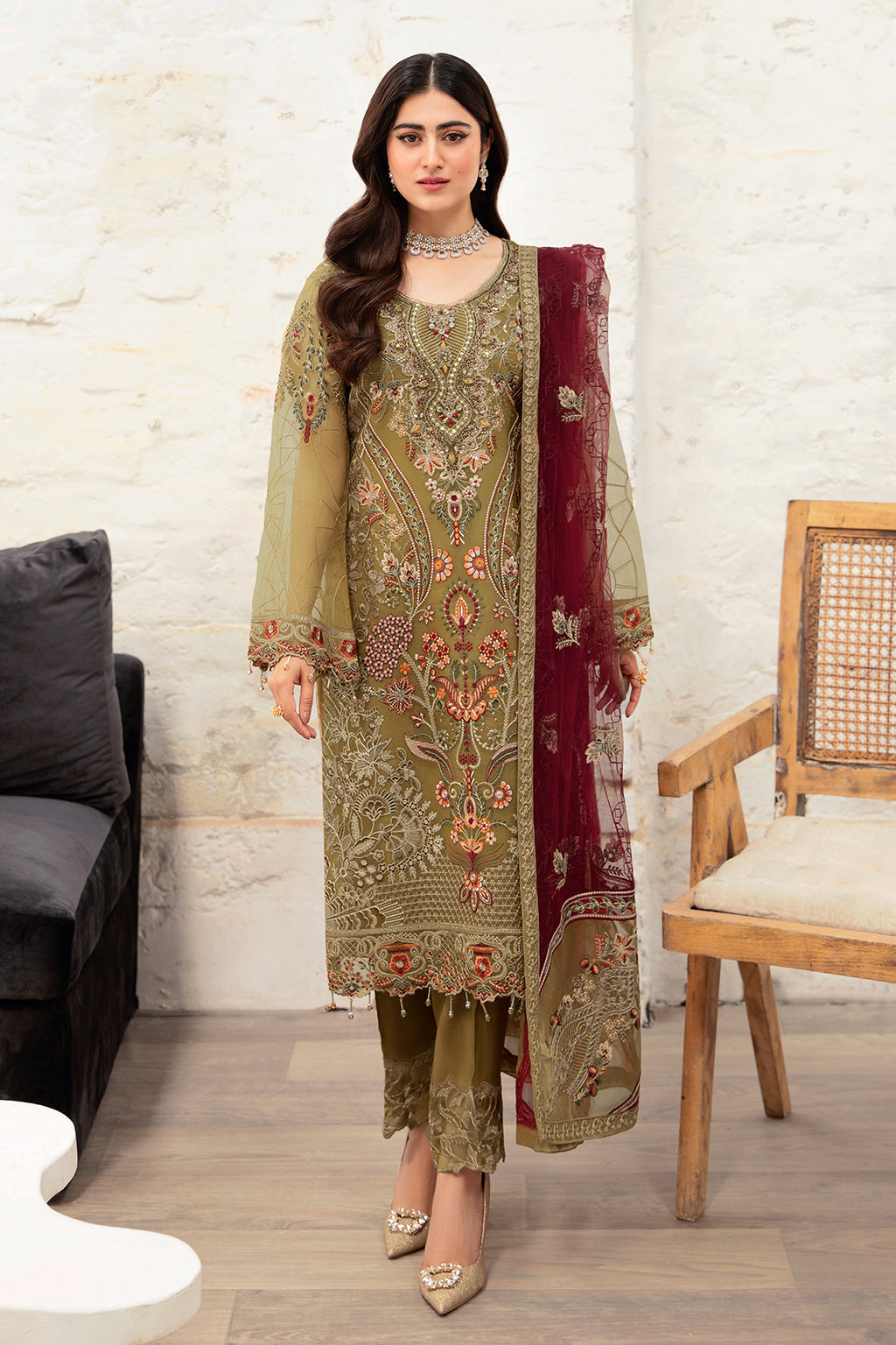 Minhal by Ramsha Unstitched 3 Piece Formals Vol-10 Collection'2025-M-1010