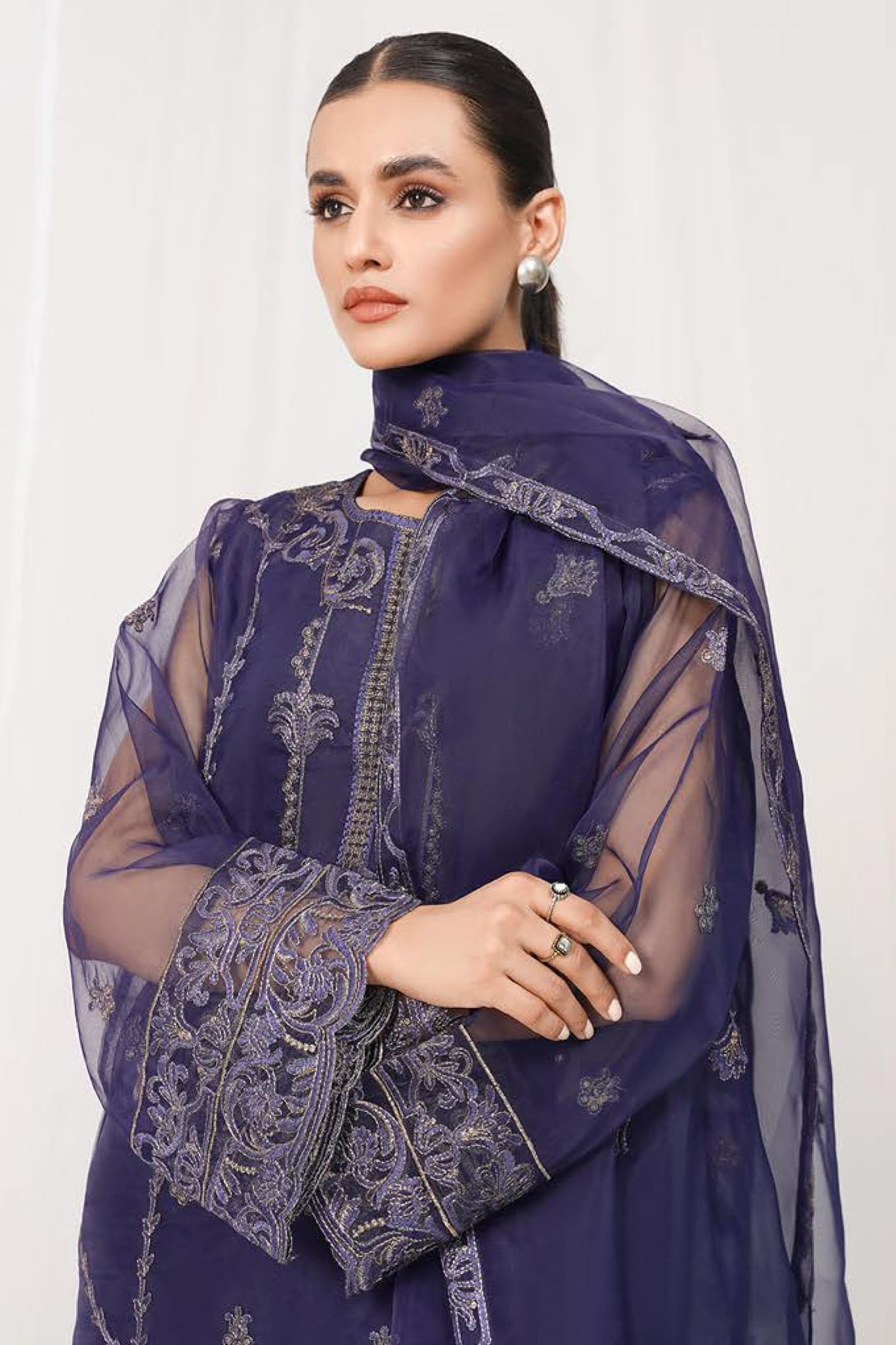 Mersin by Esra Stitched 2 Piece Festive Organza Collection'2022-ME-05-Purple