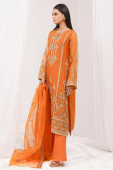 Mersin by Esra Stitched 2 Piece Festive Organza Collection'2022-ME-06-Orange