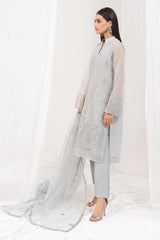 Mersin by Esra Stitched 2 Piece Festive Organza Collection'2022-ME-07-Light Grey