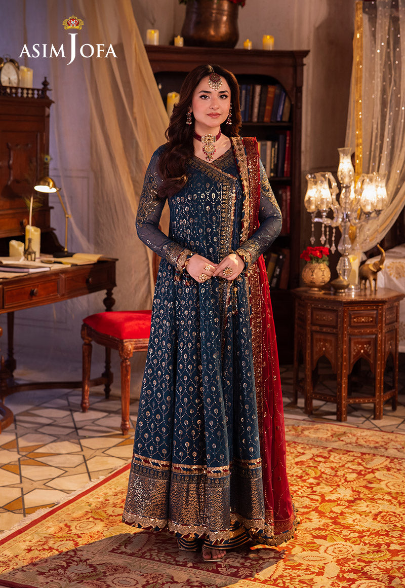 Chandni Raatein by Asim Jofa Stitched Ajcrp-06 Emb Chiffon Stitched 3 Pcs