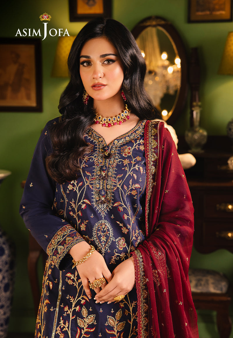 Asim Jofa Afsanay - Luxury Pret Ajlp-02 Embroidered Twisted Lawn 3Pcs