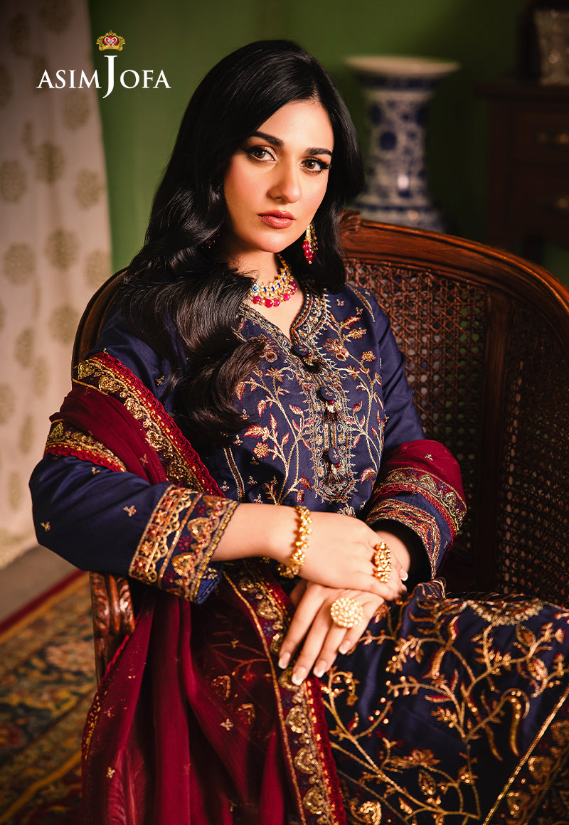 Asim Jofa Afsanay - Luxury Pret Ajlp-02 Embroidered Twisted Lawn 3Pcs