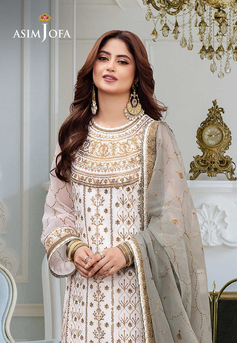 Asim Jofa Festive Luxe Ajcf-17 Embroidered Chiffon 3 Pcs
