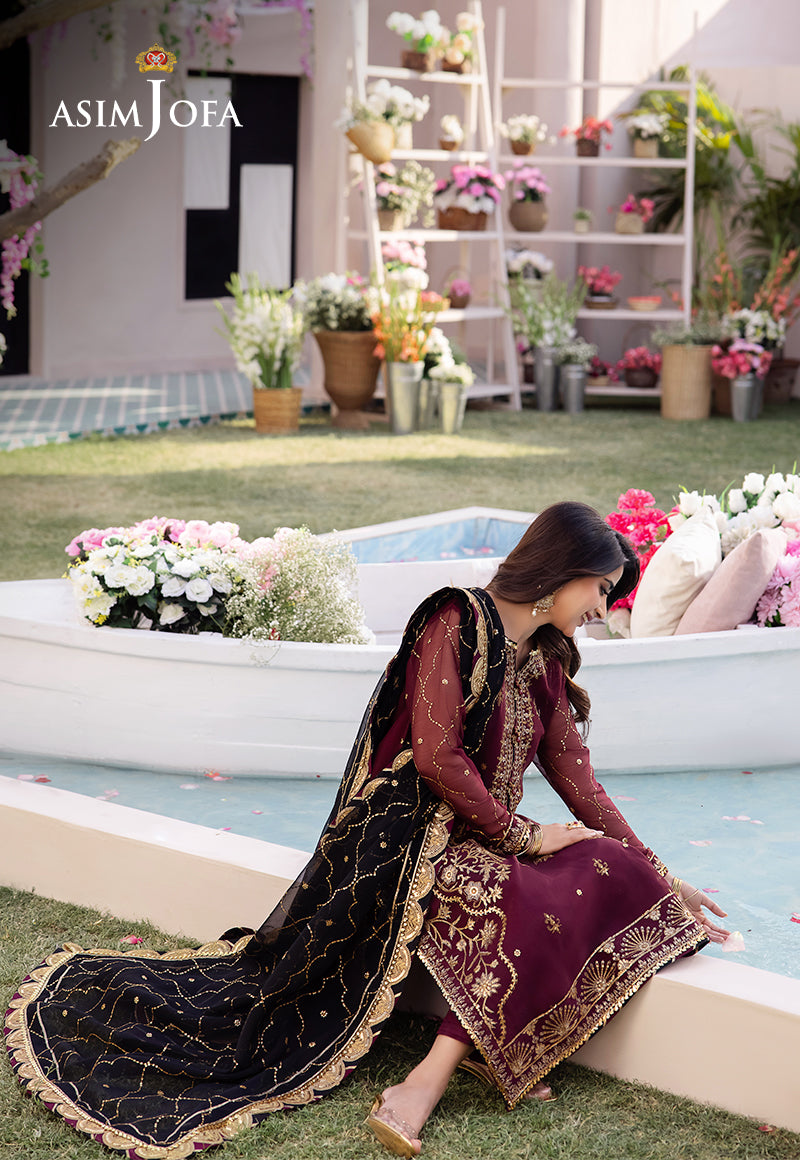 Asim Jofa Dhanak Rang Ajcf-18 Embroidered Chiffon 3 Pcs
