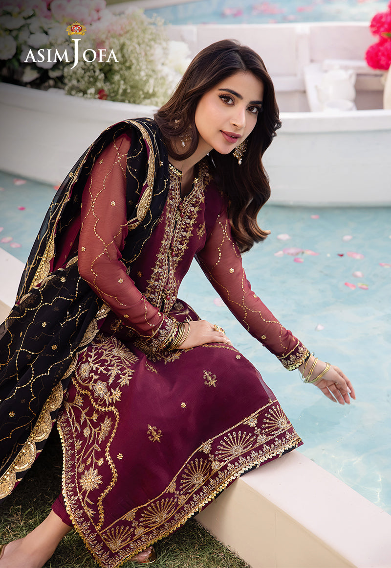 Asim Jofa Dhanak Rang Ajcf-18 Embroidered Chiffon 3 Pcs