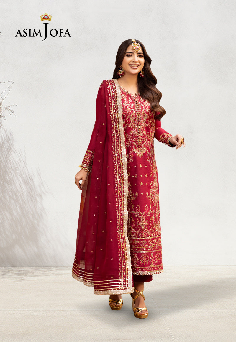 Asim Jofa Chamak Damak Ajcd-25 Embroidered Twisted Silk 3 Pcs