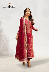 Asim Jofa Chamak Damak Ajcd-25 Embroidered Twisted Silk 3 Pcs