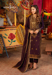 Asim Jofa Chamak Damak Pret Ajcdp-23 Embroidered Twisted Silk Stitched 3 Pcs