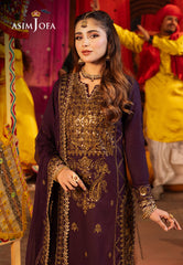 Asim Jofa Chamak Damak Pret Ajcdp-23 Embroidered Twisted Silk Stitched 3 Pcs