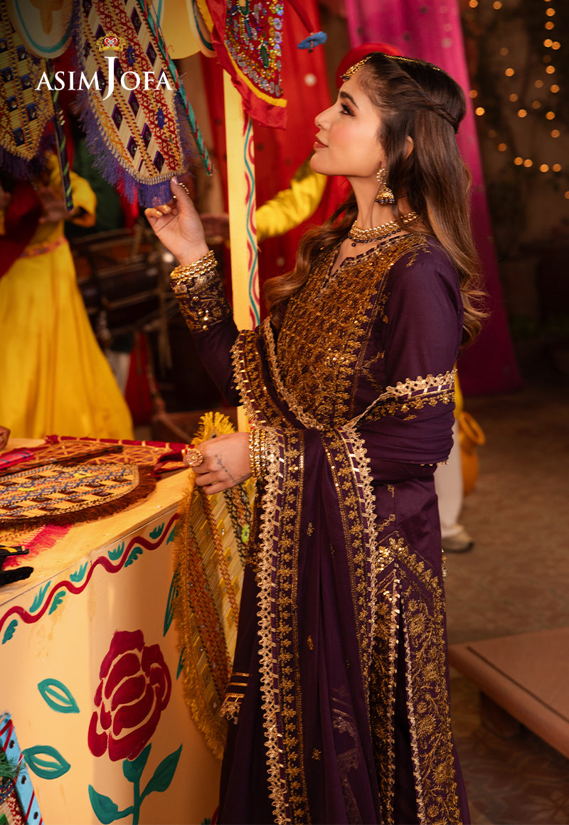 Asim Jofa Chamak Damak Pret Ajcdp-23 Embroidered Twisted Silk Stitched 3 Pcs