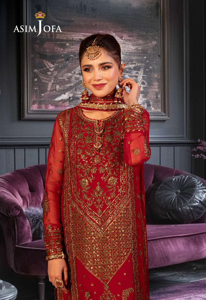 Asim Jofa Chamak Damak Pret Ajcdp-13 Embroidered Chiffon Stitched 3 Pcs
