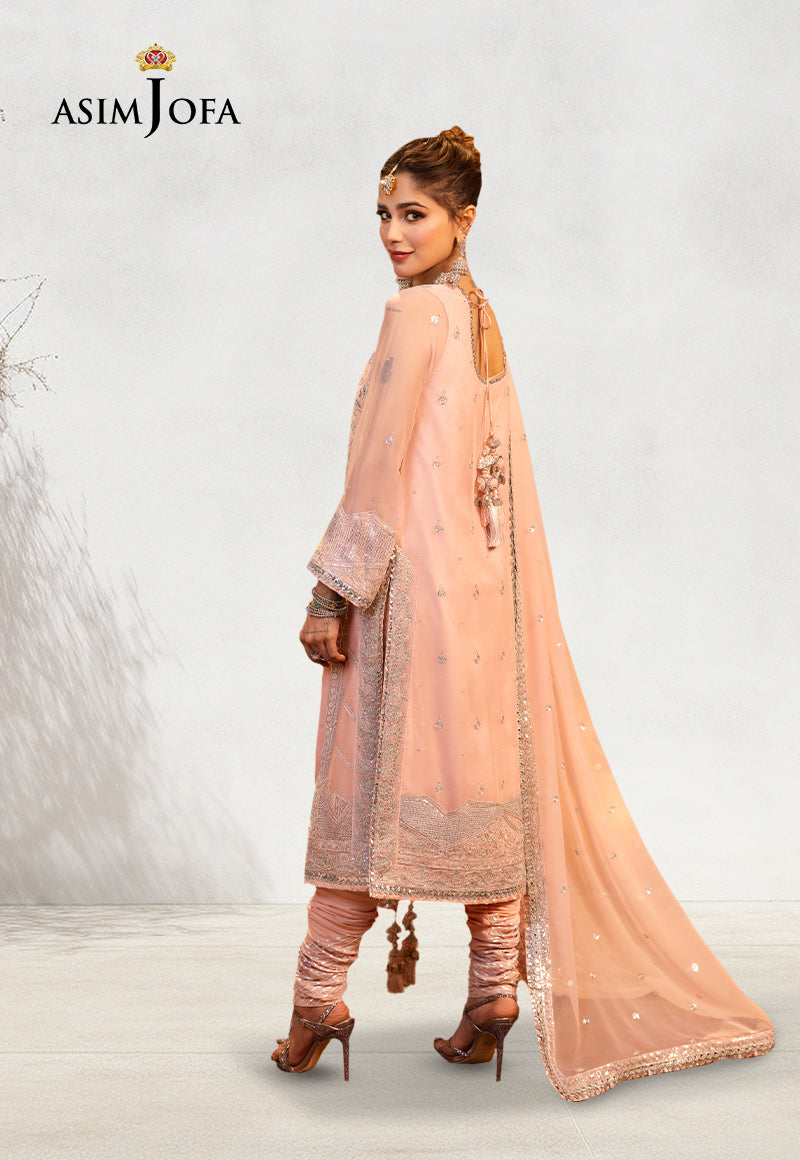 Asim Jofa Chamak Damak Pret Ajcdp-14 Embroidered Chiffon Stitched 3 Pcs