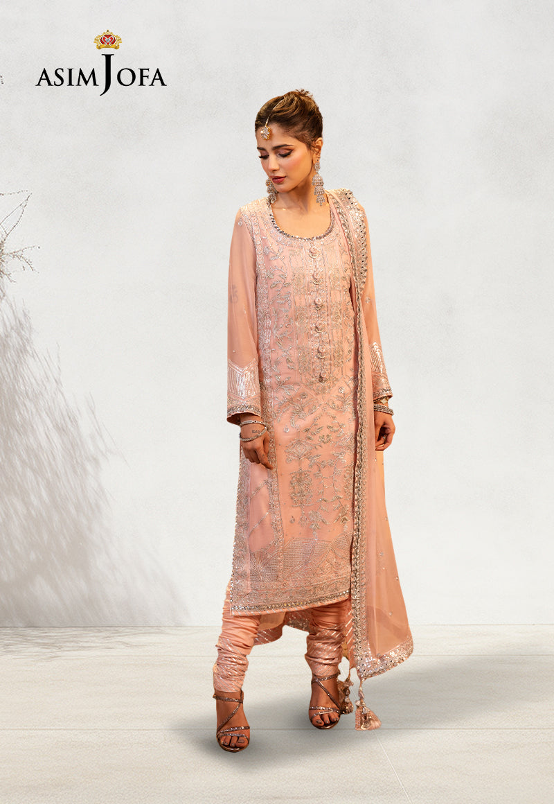 Asim Jofa Chamak Damak Pret Ajcdp-14 Embroidered Chiffon Stitched 3 Pcs