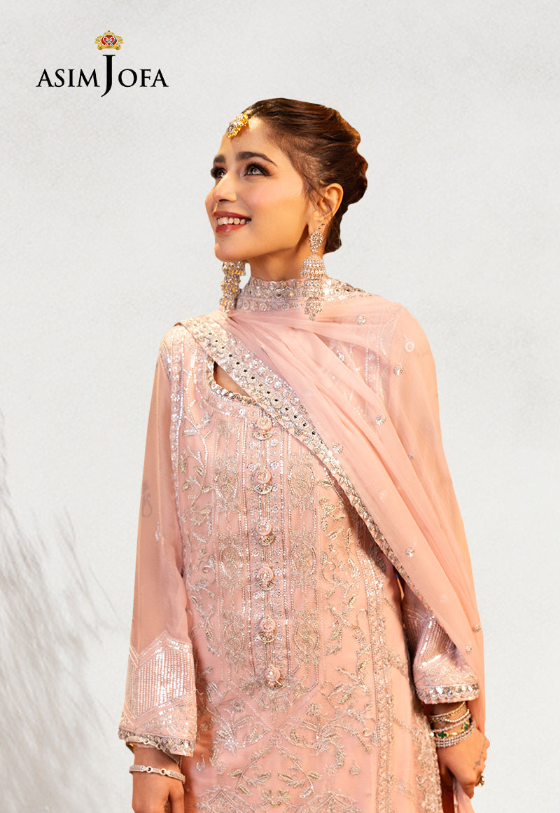 Asim Jofa Chamak Damak Pret Ajcdp-14 Embroidered Chiffon Stitched 3 Pcs