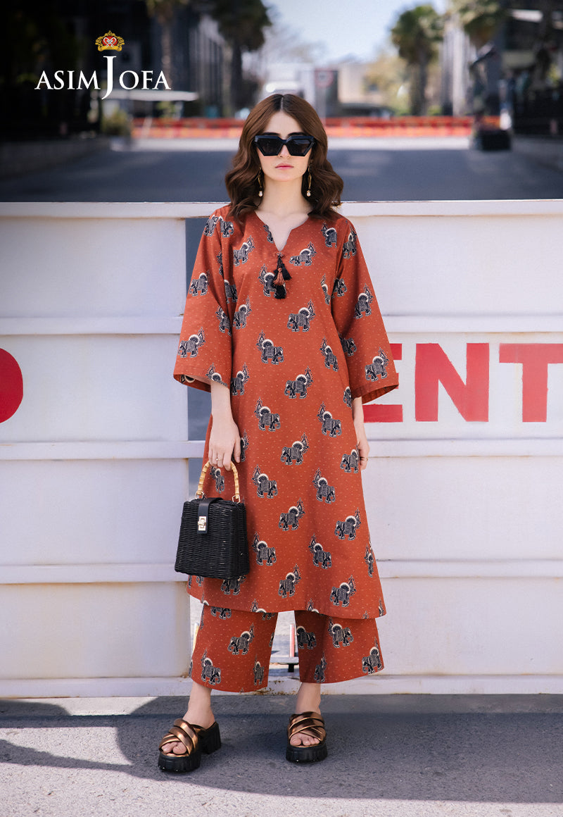 Asim Jofa Essential Pret Drop 2 Ajpb-32 Printed Dobby 2 Pcs