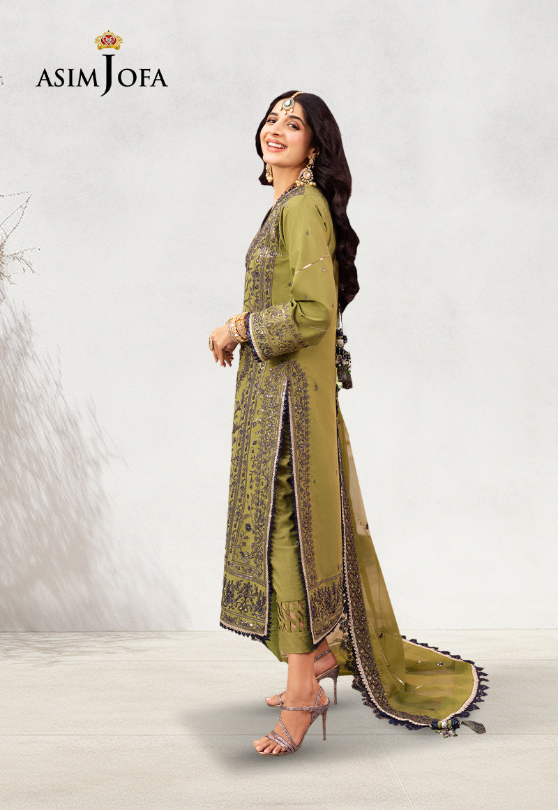 Asim Jofa Chamak Damak Ajcd-10 Embroidered Twisted Silk 3 Pcs
